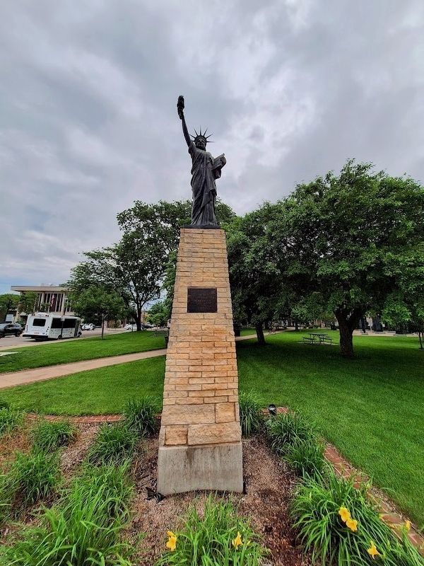 Replica of the Statue of Liberty Marker. Click for full size. Replica of the Statue of Liberty Marker image. Click for full size.