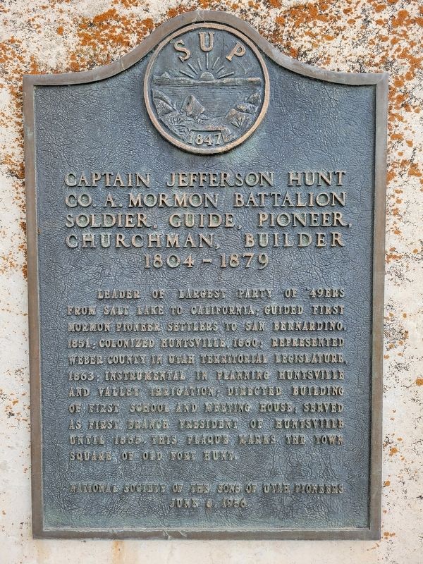 Captain Jefferson Hunt Marker. Click for full size. Captain Jefferson Hunt Marker image. Click for full size.