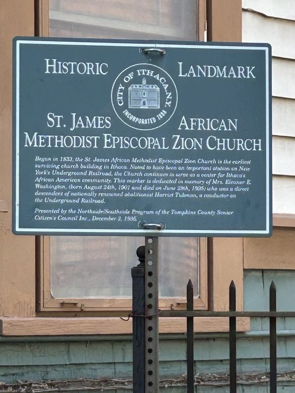 St. James African Methodist Episcopal Zion Church Marker. Click for full size. St. James African Methodist Episcopal Zion Church Marker image. Click for full size.