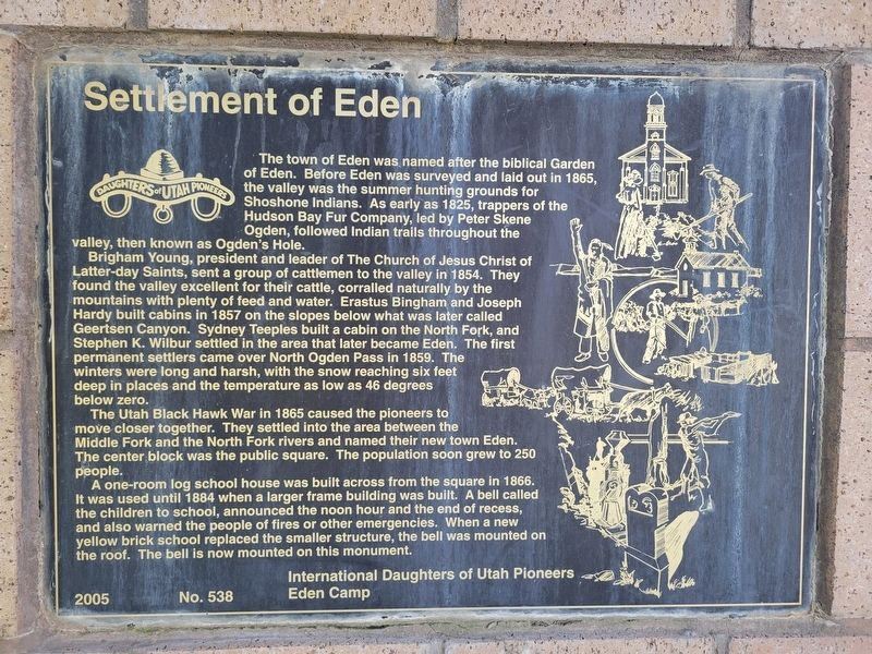 Settlement of Eden Marker. Click for full size. Settlement of Eden Marker image. Click for full size.
