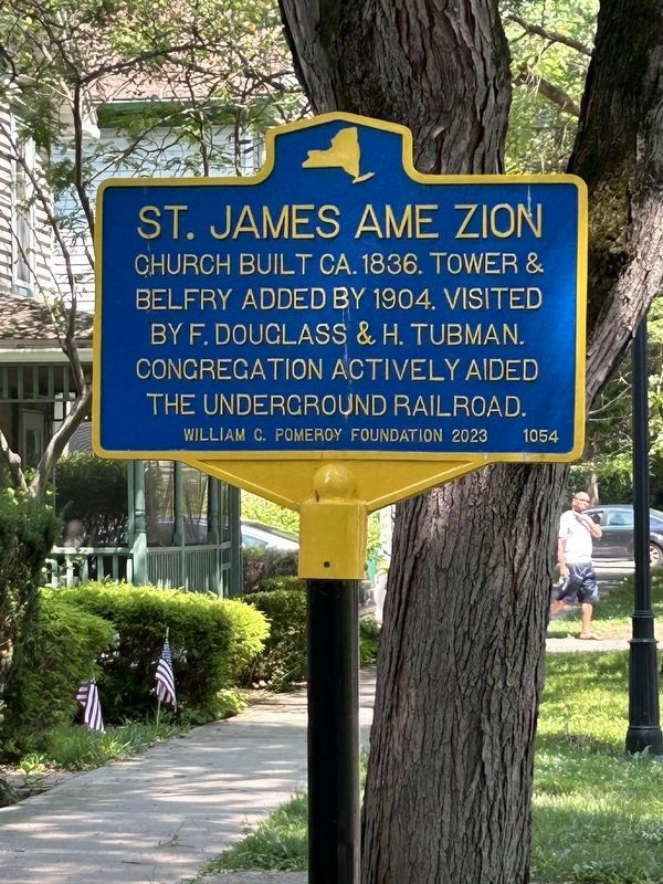 St. James AME Zion marker in front of the church (marker entered separately). Click for full size. St. James AME Zion marker in front of the church (marker entered separately) image. Click for full size.