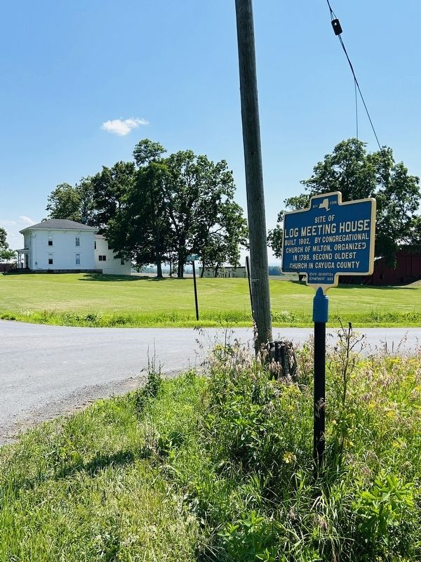 Site of Log Meeting House Marker. Click for full size. Site of Log Meeting House Marker image. Click for full size.