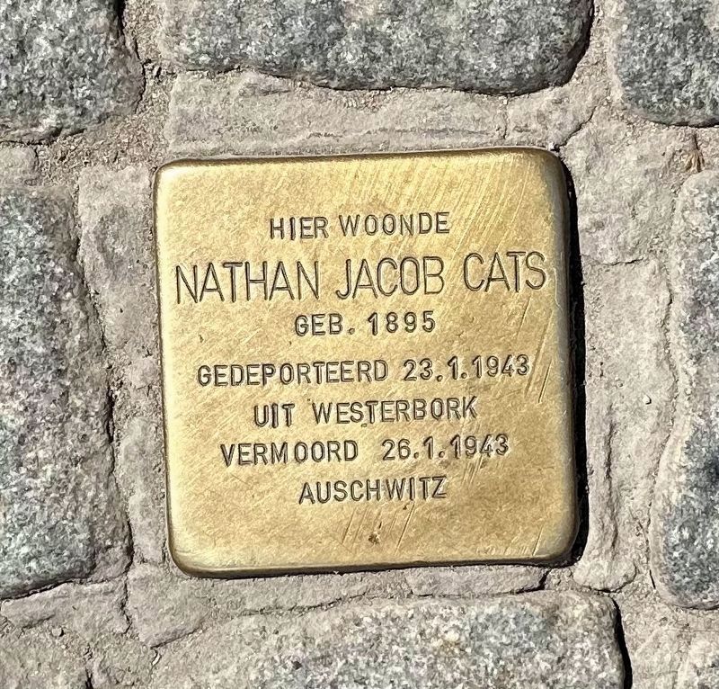 Nathan Jacob Cats stolperstein. Click for full size. Nathan Jacob Cats stolperstein image. Click for full size.