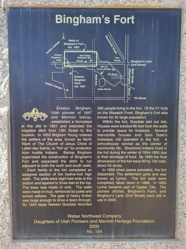 Bingham's Fort Marker image. Click for full size.