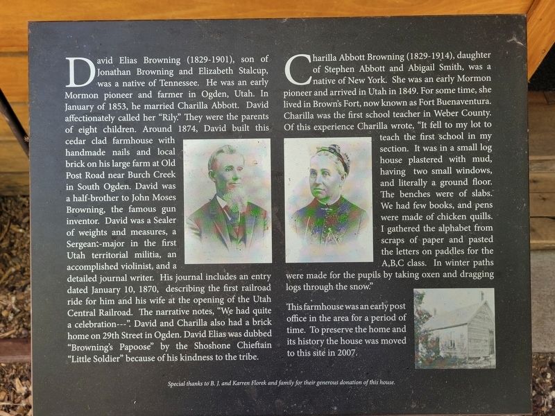 David & Charilla Browning Marker image. Click for full size.