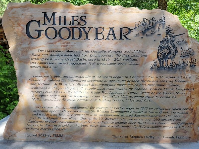 Miles Goodyear Marker. Click for full size. Miles Goodyear Marker image. Click for full size.