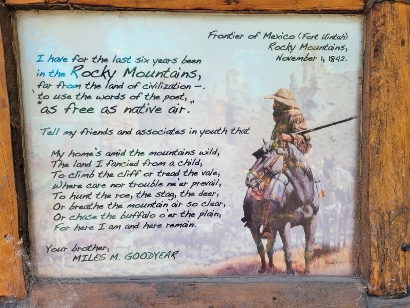 Miles M. Goodyear Letter Marker. Click for full size. Miles M. Goodyear Letter Marker image. Click for full size.