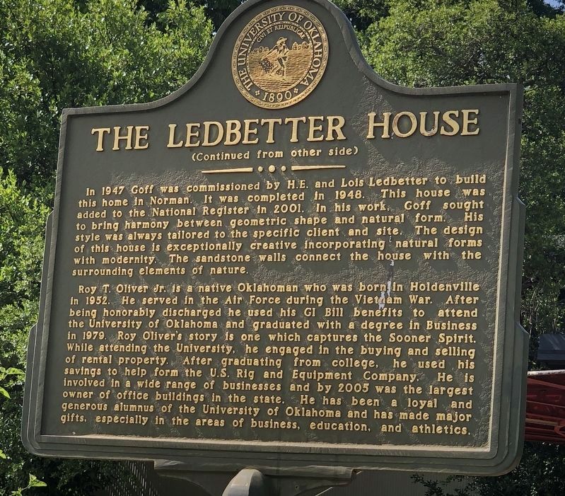The Ledbetter House Marker, Side Two image. Click for full size.
