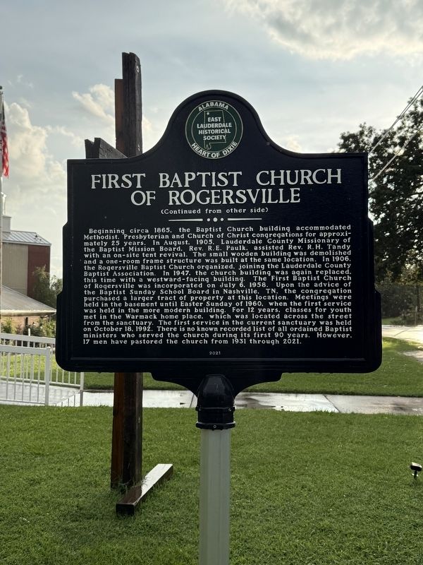 First Baptist Church of Rogersville Marker image. Click for full size.