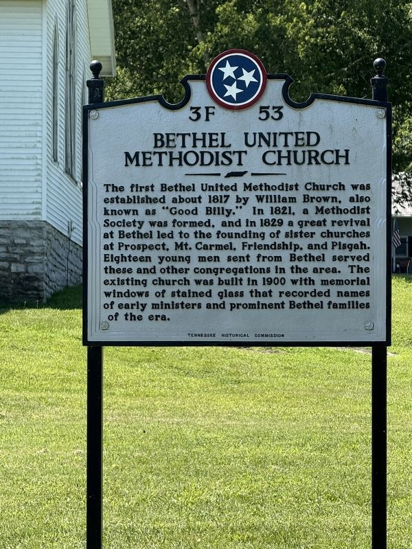 Bethel United Methodist Church Marker image. Click for full size.