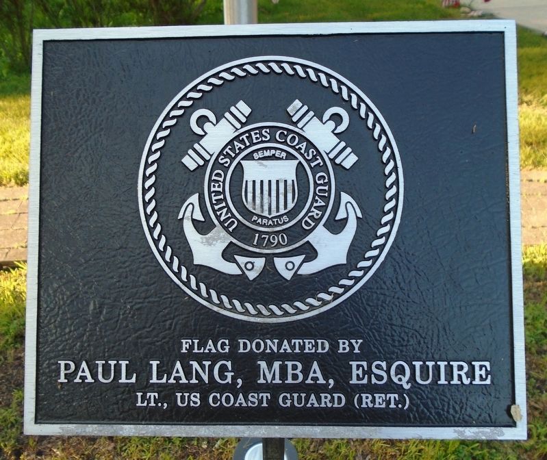 Veterans Memorial Park Coast Guard Flag Marker image. Click for full size.