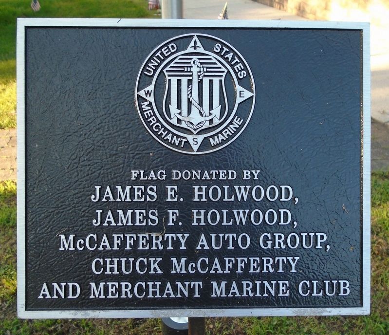 Veterans Memorial Park Merchant Marine Flag Marker image. Click for full size.