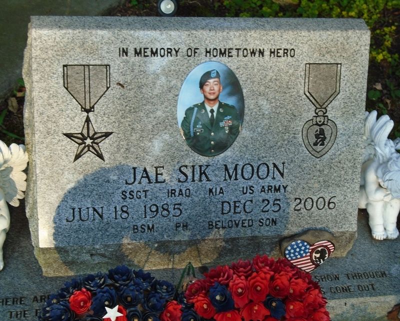 SSgt Jae Sik Moon Memorial. Click for full size. SSgt Jae Sik Moon Memorial image. Click for full size.