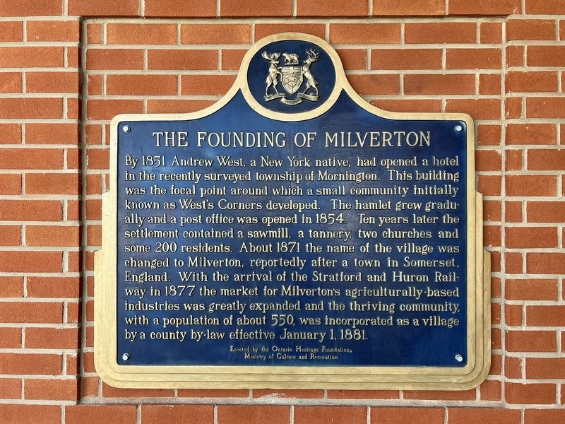 The Founding of Milverton Marker. Click for full size. The Founding of Milverton Marker image. Click for full size.