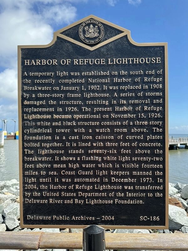 Harbor of Refuge Lighthouse Marker image. Click for full size.
