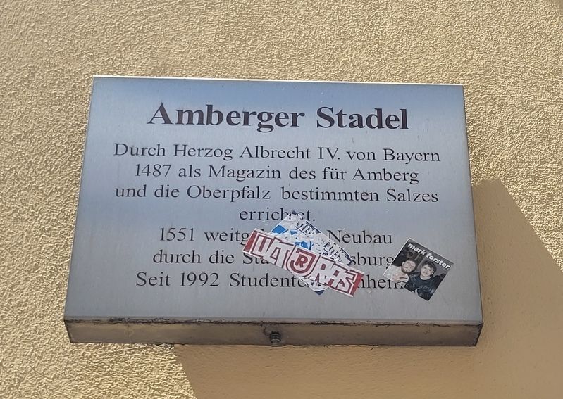 Amberger Stadel / Amberg Storehouse Marker. Click for full size. Amberger Stadel / Amberg Storehouse Marker image. Click for full size.