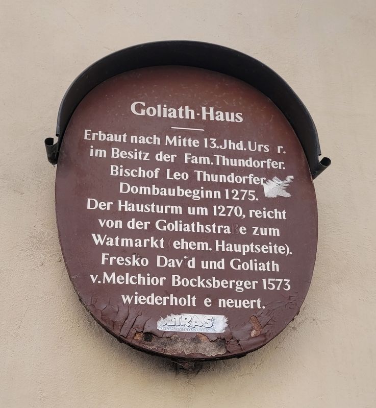 Goliath-Haus / Goliath House Marker. Click for full size. Goliath-Haus / Goliath House Marker image. Click for full size.