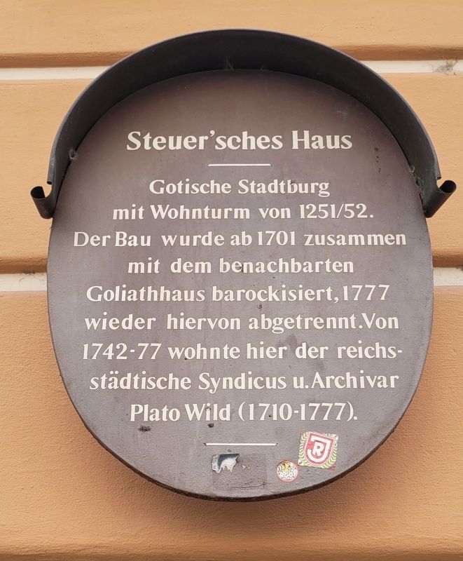 Steuer'sches Haus / Steuer House Marker. Click for full size. Steuer'sches Haus / Steuer House Marker image. Click for full size.