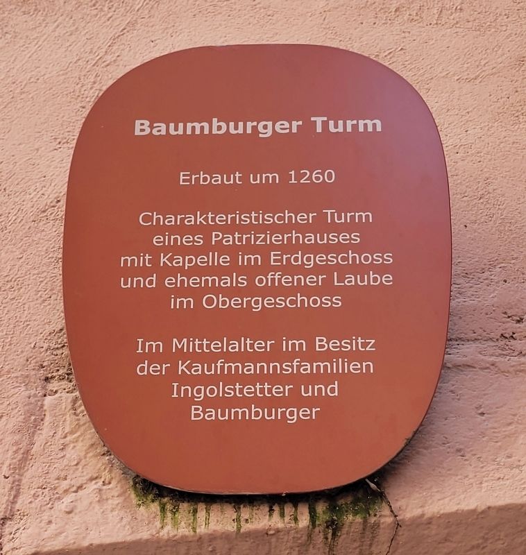 Baumburger Turm / Baumburger Tower Marker. Click for full size. Baumburger Turm / Baumburger Tower Marker image. Click for full size.