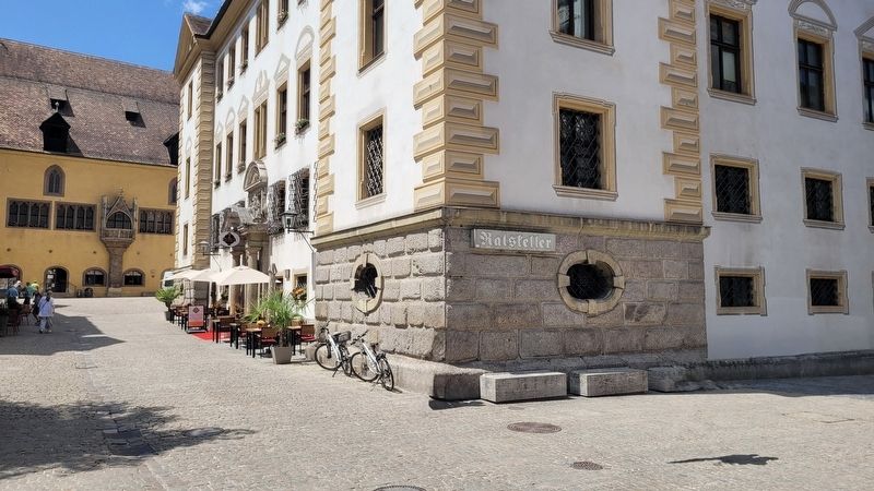 The corner view of the Baroque Town Hall. Click for full size. The corner view of the Baroque Town Hall image. Click for full size.