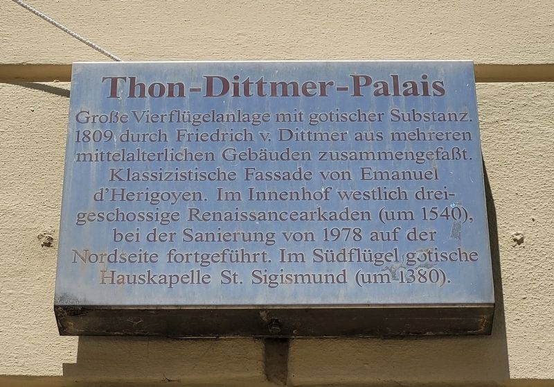 Thon-Dittmer-Palais / Thon-Dittmer Palace Marker. Click for full size. Thon-Dittmer-Palais / Thon-Dittmer Palace Marker image. Click for full size.