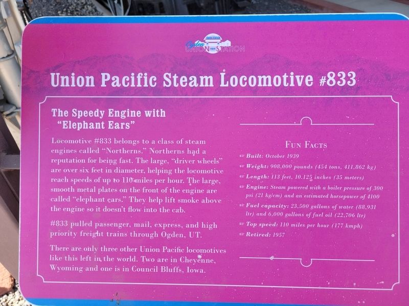 Union Pacific Steam Locomotive Marker image. Click for full size.