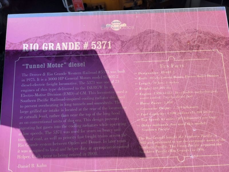 Rio Grande #5371 Marker. Click for full size. Rio Grande #5371 Marker image. Click for full size.