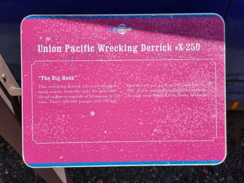 Union Pacific Wrecking Derrick Marker #X-250 image. Click for full size.