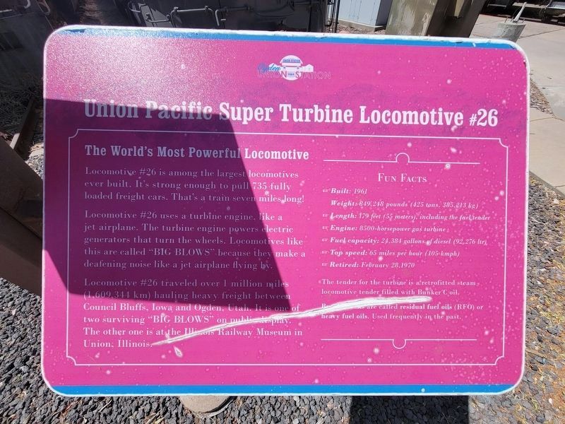 Union Pacific Super Turbine Locomotive #26 Marker image. Click for full size.