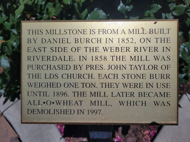 Weber River Millstone Marker image. Click for full size.