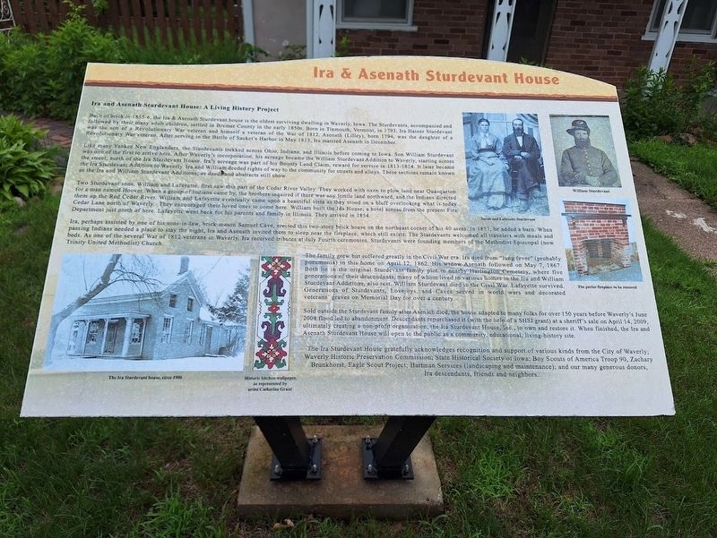 Ira & Asenath Sturdevant House Marker. Click for full size. Ira & Asenath Sturdevant House Marker image. Click for full size.