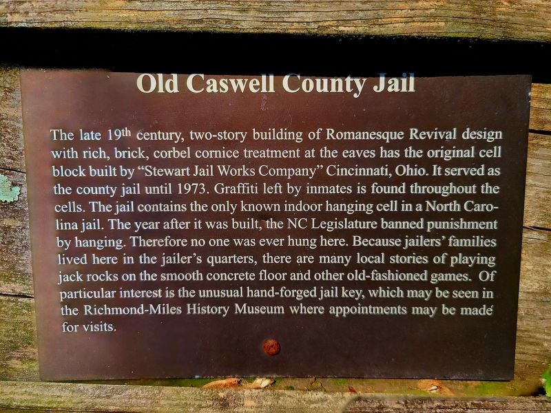 Old Caswell County Jail Marker. Click for full size. Old Caswell County Jail Marker image. Click for full size.