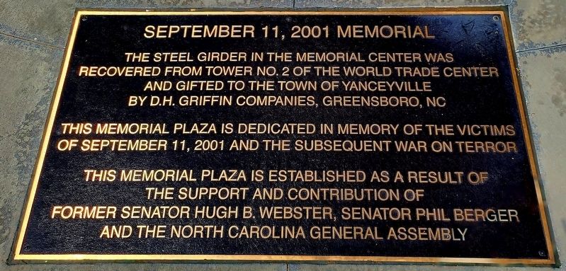 September 11, 2001 Memorial Marker. Click for full size. September 11, 2001 Memorial Marker image. Click for full size.