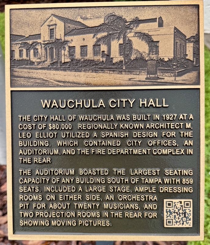 Wauchula City Hall Marker. Click for full size. Wauchula City Hall Marker image. Click for full size.