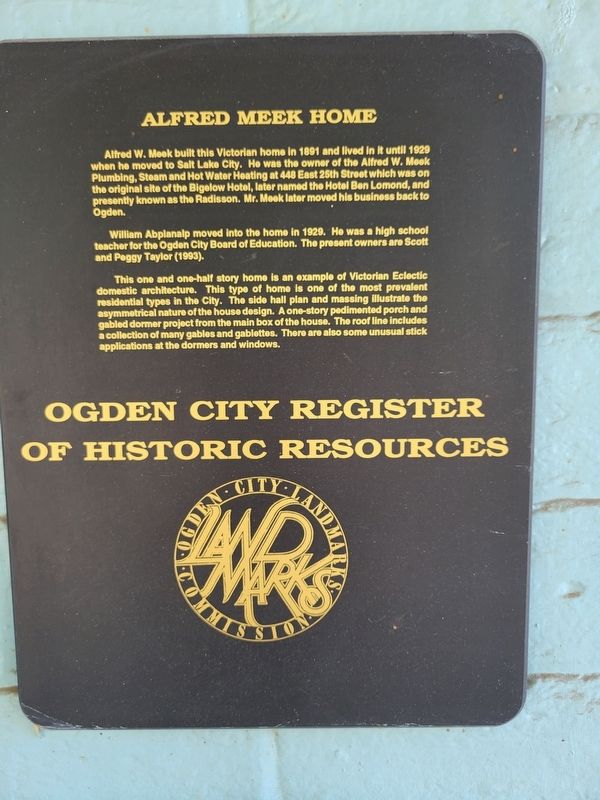 alfred Meek Home Marker image. Click for full size.