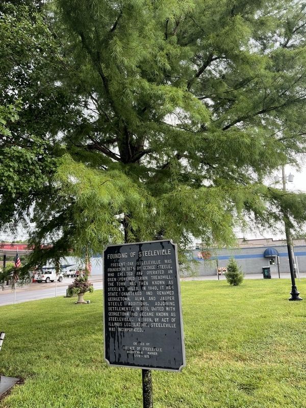 Founding of Steeleville Marker. Click for full size. Founding of Steeleville Marker image. Click for full size.