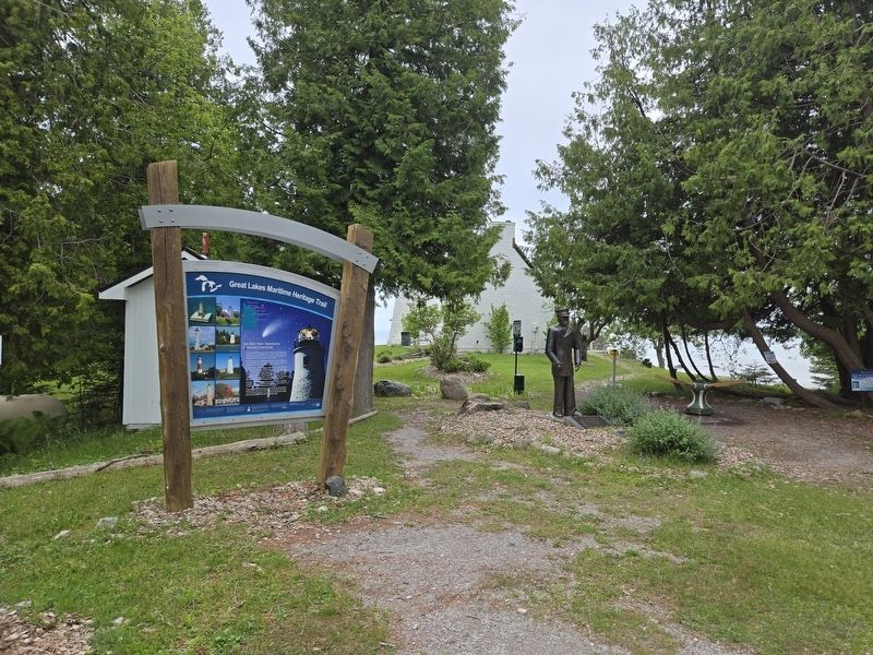 Get Into Your Sanctuary Marker near parking area, in trail to Old Presque Isle Lighthouse image. Click for full size.