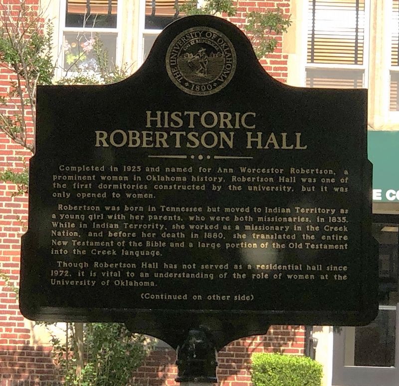 Historic Robertson Hall Marker, Side One. Click for full size. Historic Robertson Hall Marker, Side One image. Click for full size.