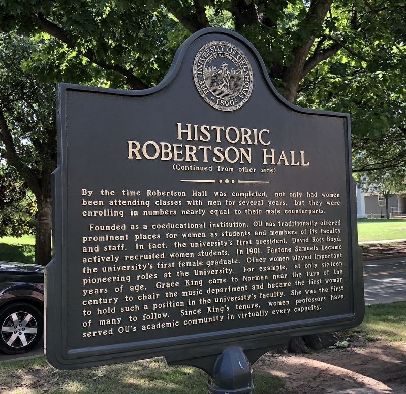 Historic Robertson Hall Marker, Side Two. Click for full size. Historic Robertson Hall Marker, Side Two image. Click for full size.