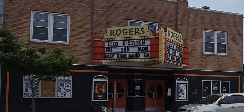 Rogers Theater and Marker. Click for full size. Rogers Theater and Marker image. Click for full size.