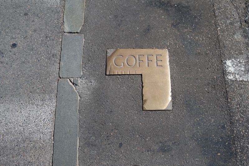 Brass plate for Edward Goffe House. Click for full size. Brass plate for Edward Goffe House image. Click for full size.