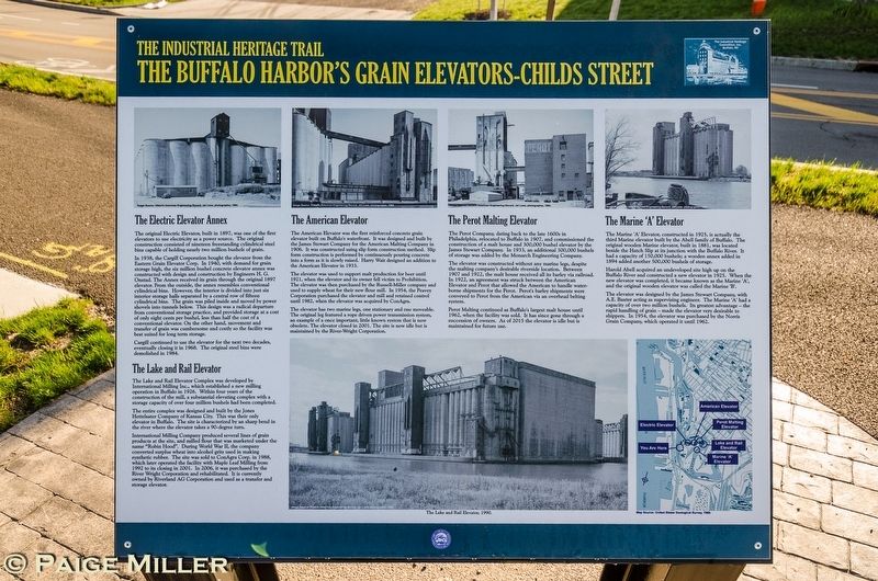 The Buffalo Harbor's Grain Elevators � Childs Street Marker image. Click for full size.