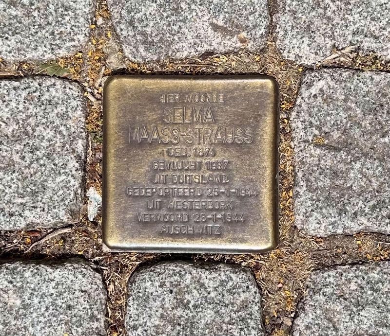 Selma Maass-Strauss stolperstein. Click for full size. Selma Maass-Strauss stolperstein image. Click for full size.