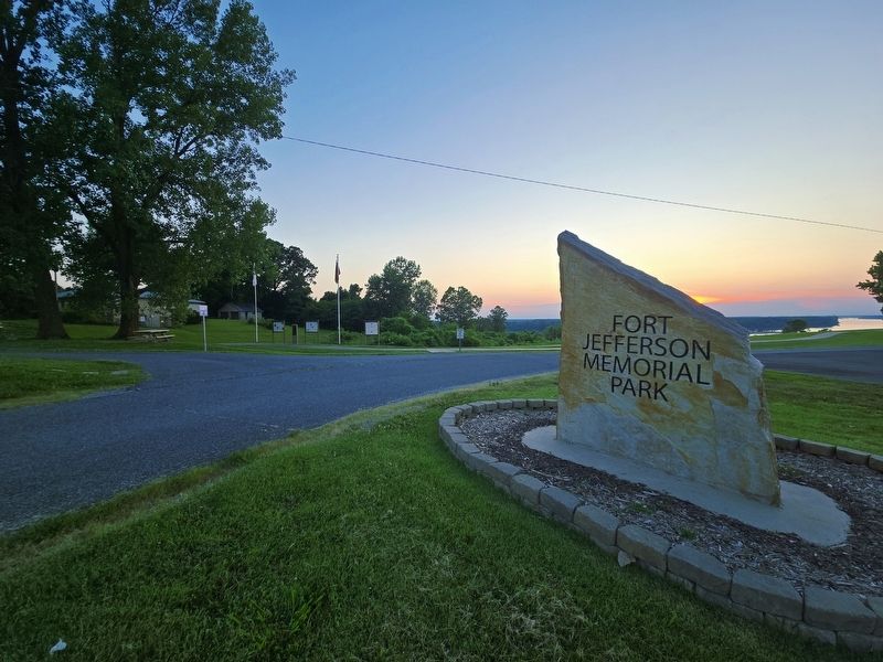 Flags! Flags! Flags! Marker to left of Ft. Jefferson Memorial Park entrance sign.. Click for full size. Flags! Flags! Flags! Marker to left of Ft. Jefferson Memorial Park entrance sign. image. Click for full size.