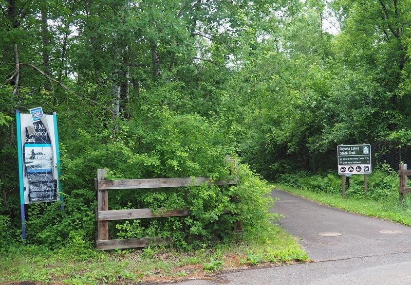 Croft Mine Historical Park Marker at the eastern terminus of the Cuyuna Lakes State Trail image. Click for full size.