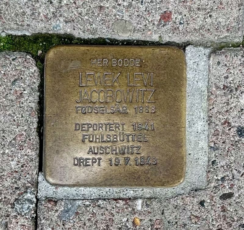 Lewek Levi Jacobwitz stolperstein. Click for full size. Lewek Levi Jacobwitz stolperstein image. Click for full size.