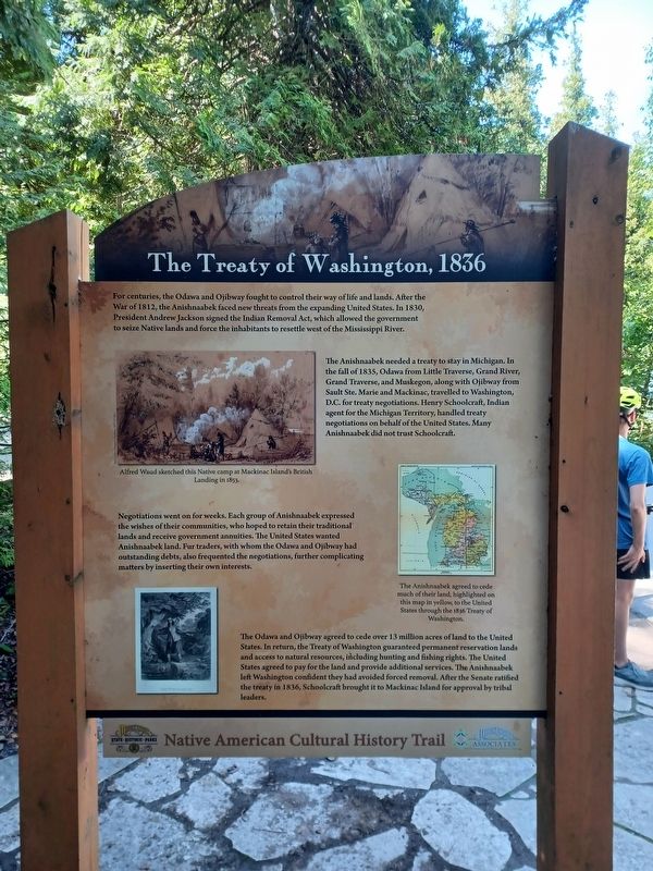 The Treaty of Washington, 1836 Marker, Side One. Click for full size. The Treaty of Washington, 1836 Marker, Side One image. Click for full size.