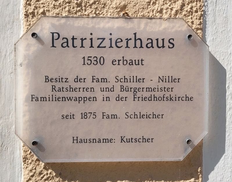 Patrizierhaus / Patrician House Marker image. Click for full size.