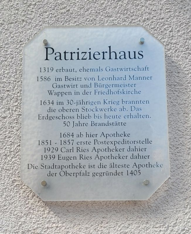 Patrizierhaus / Patrician House Marker. Click for full size. Patrizierhaus / Patrician House Marker image. Click for full size.