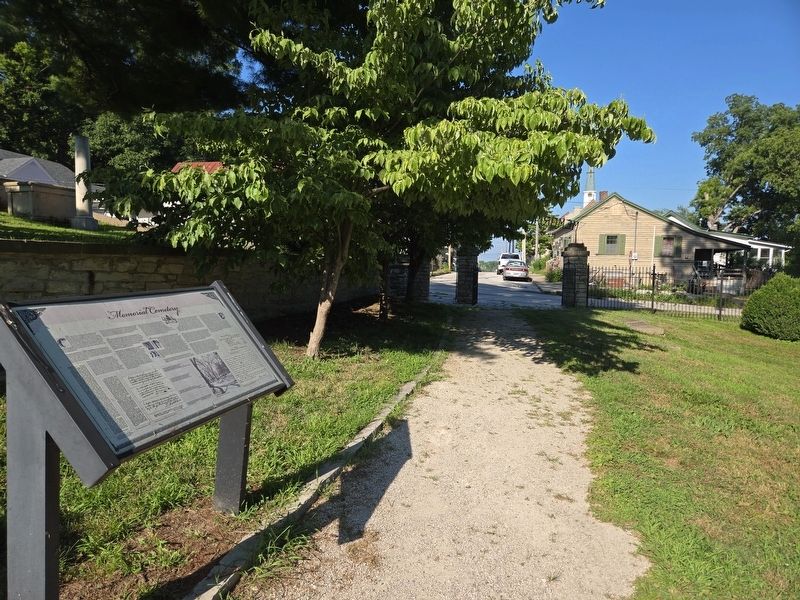 Memorial Cemetery Marker looking towards the main gate image. Click for full size.